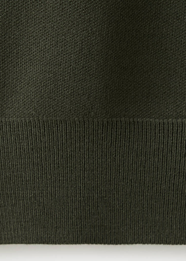 Fine knit polo sweater — Dark Green