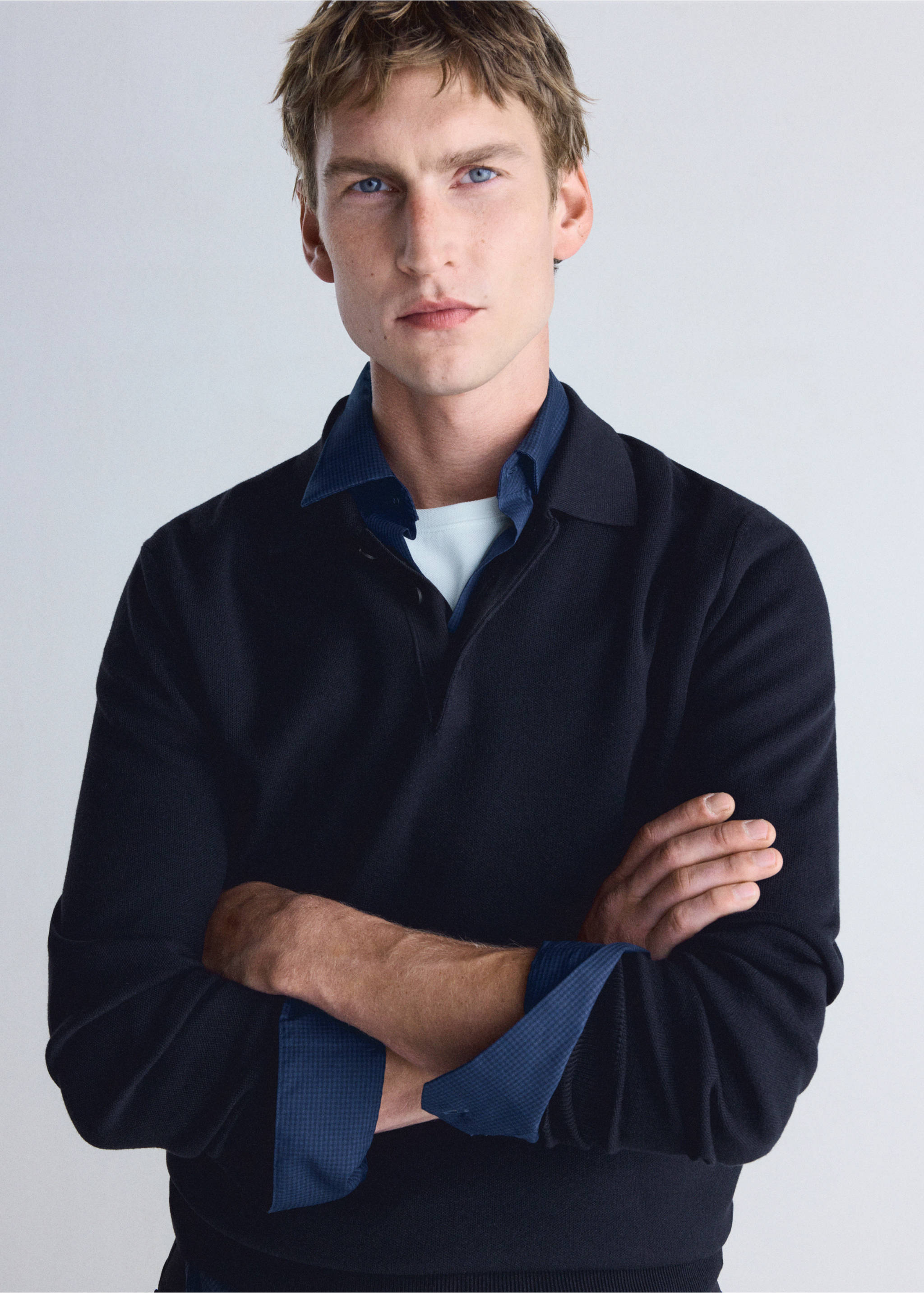 Polo shirt luxuss-i - Details of the article 1, Navy. Ref: 37015983-00.