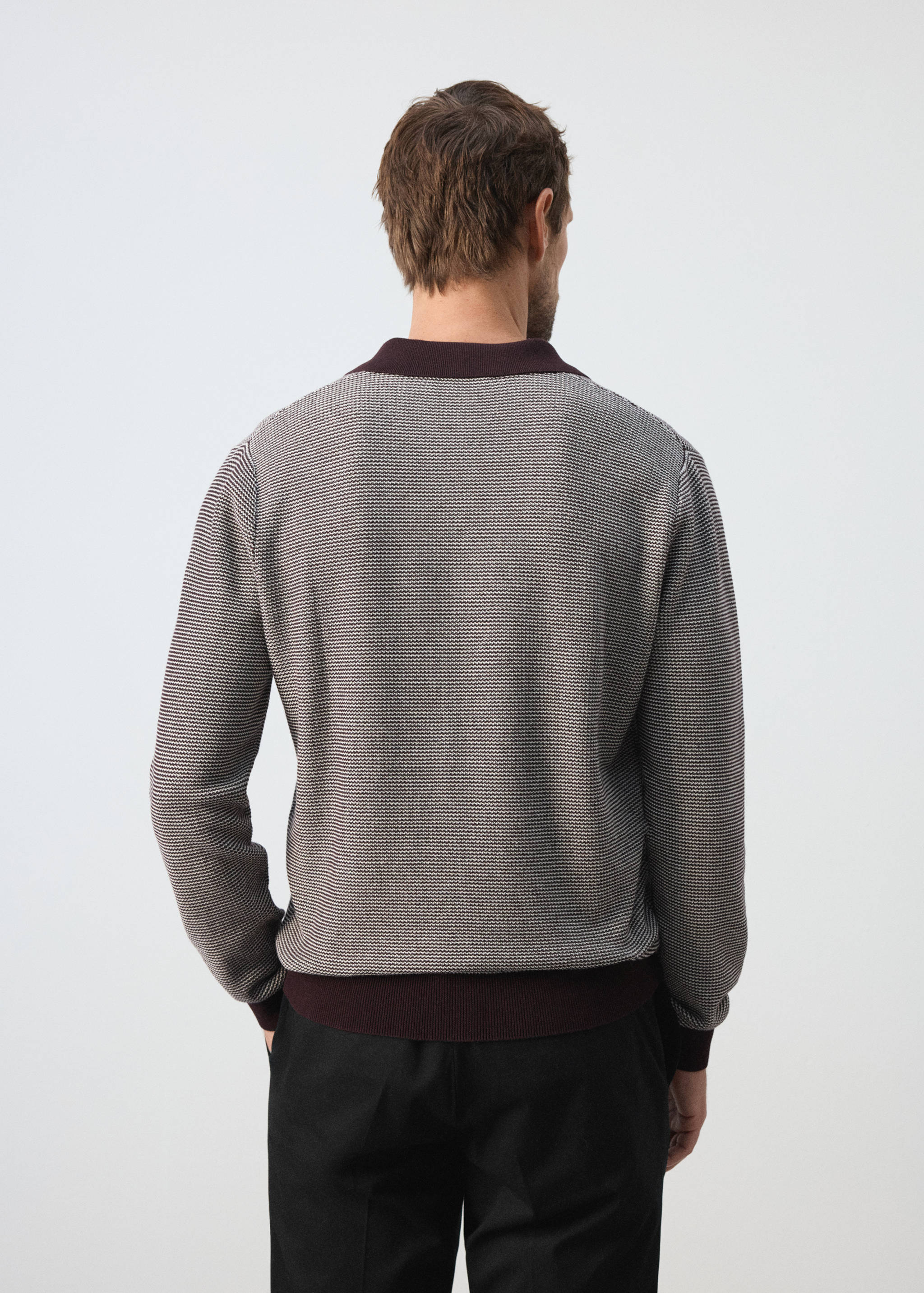 Fine-knit 100% cotton polo shirt - Reverse of the article