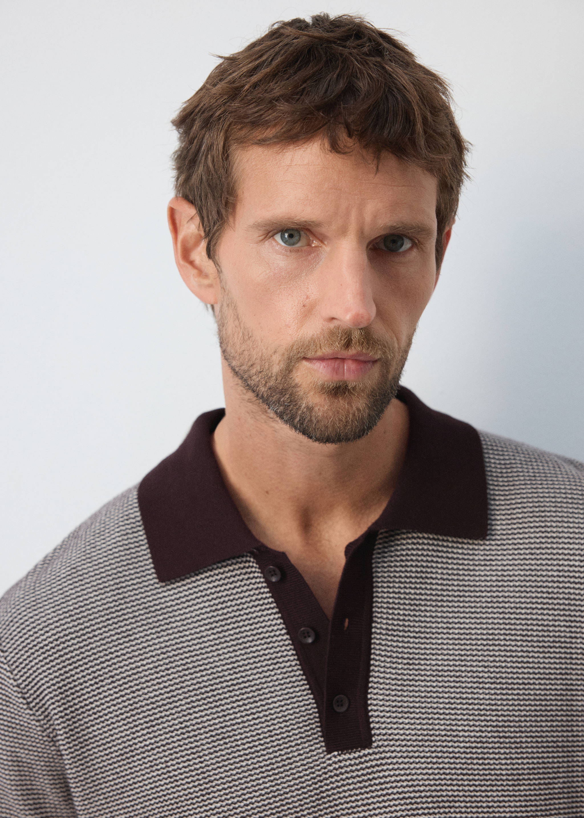 Fine-knit 100% cotton polo shirt - Details of the article 1