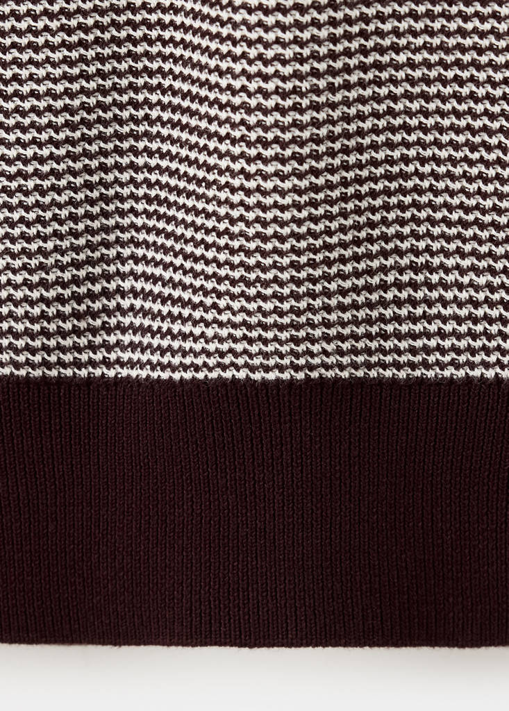 Fine-knit 100% cotton structured polo shirt — Maroon