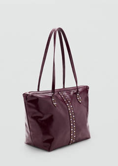 Studded tote bag — Burgundy 2