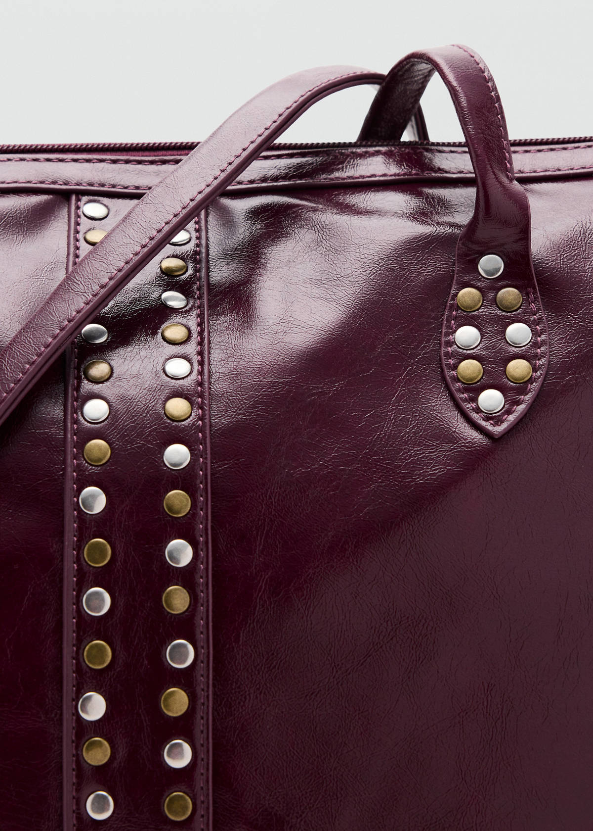 Studded tote bag — Burgundy