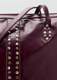 Studded tote bag — Burgundy 3