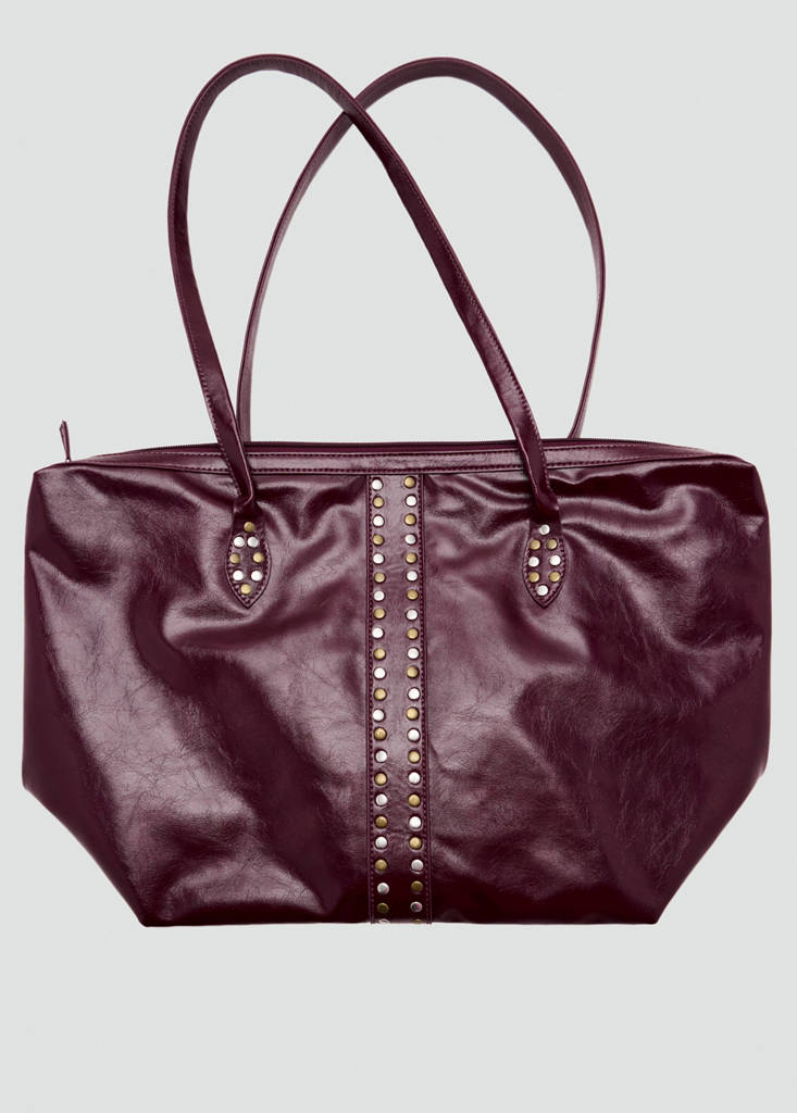 Studded tote bag — Burgundy