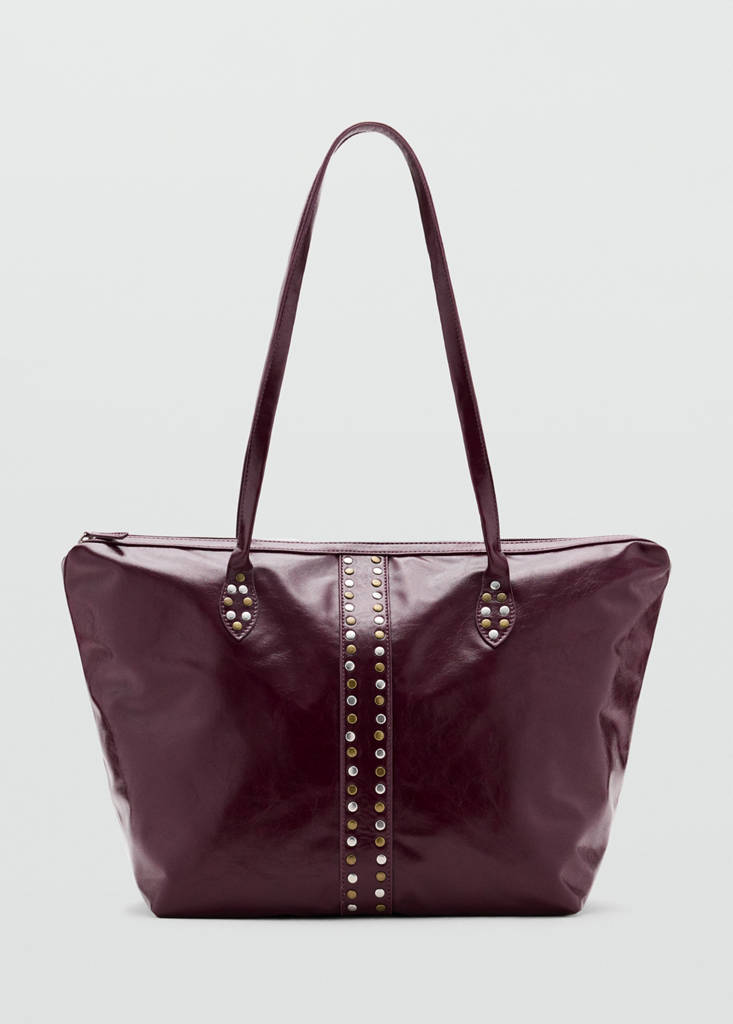 Studded tote bag — Burgundy