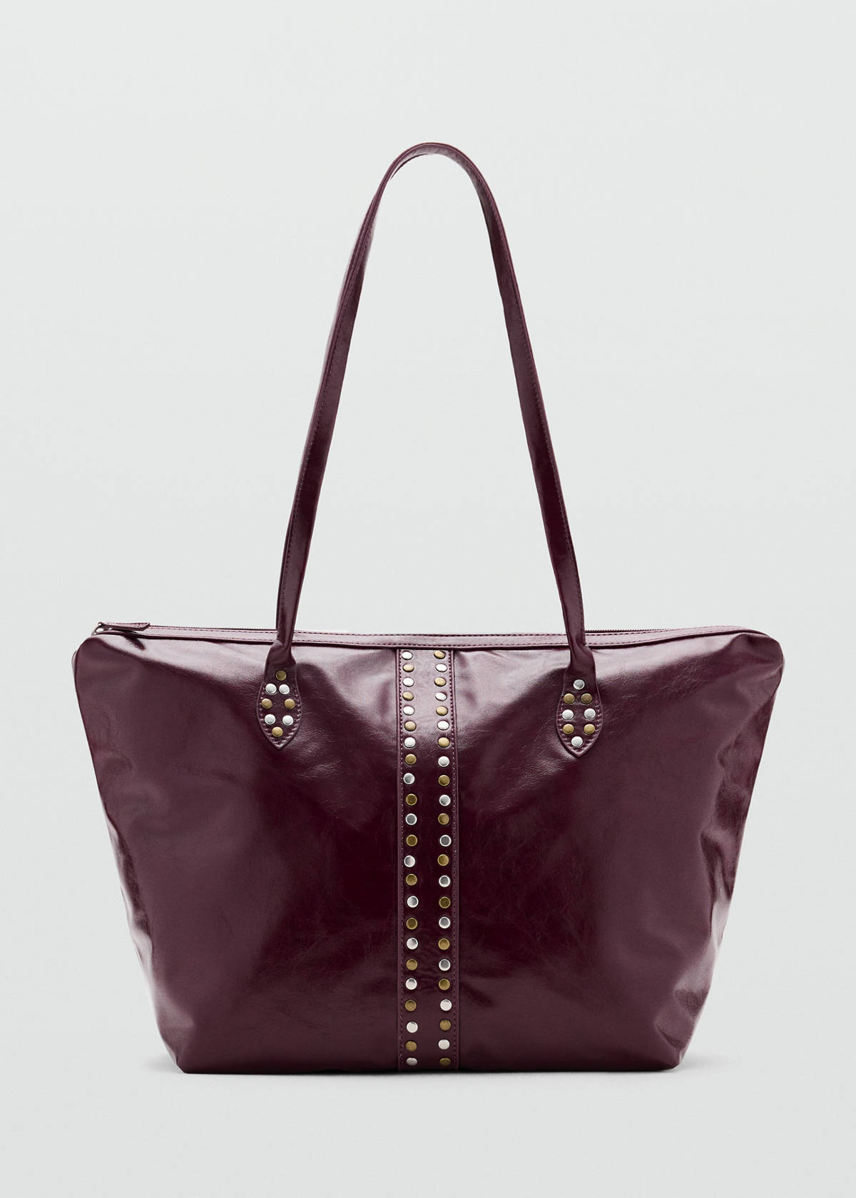 Studded tote bag — Burgundy
