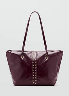 Studded tote bag — Burgundy 1