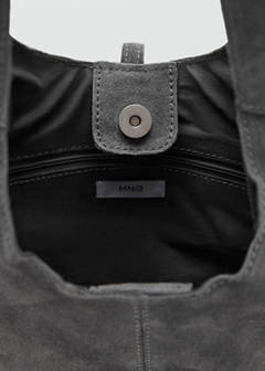 Leather shoulder bag with ring detail — Grey 4