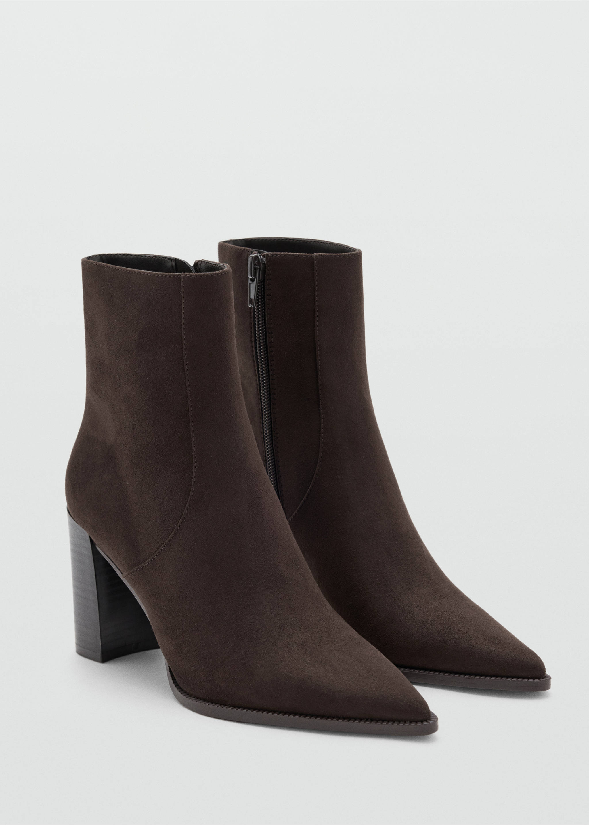 Pointed heel ankle boot - Medium plane, Brown. Ref: 37015988-00.