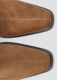 Suede block-heel boots — Tobacco Brown 4