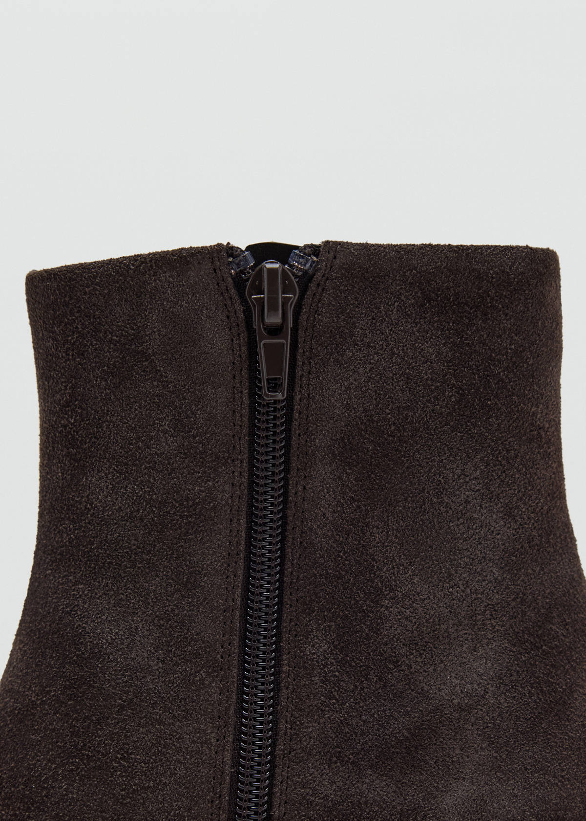 Suede block-heel boots — Chocolate