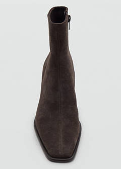 Suede block-heel boots — Chocolate 5