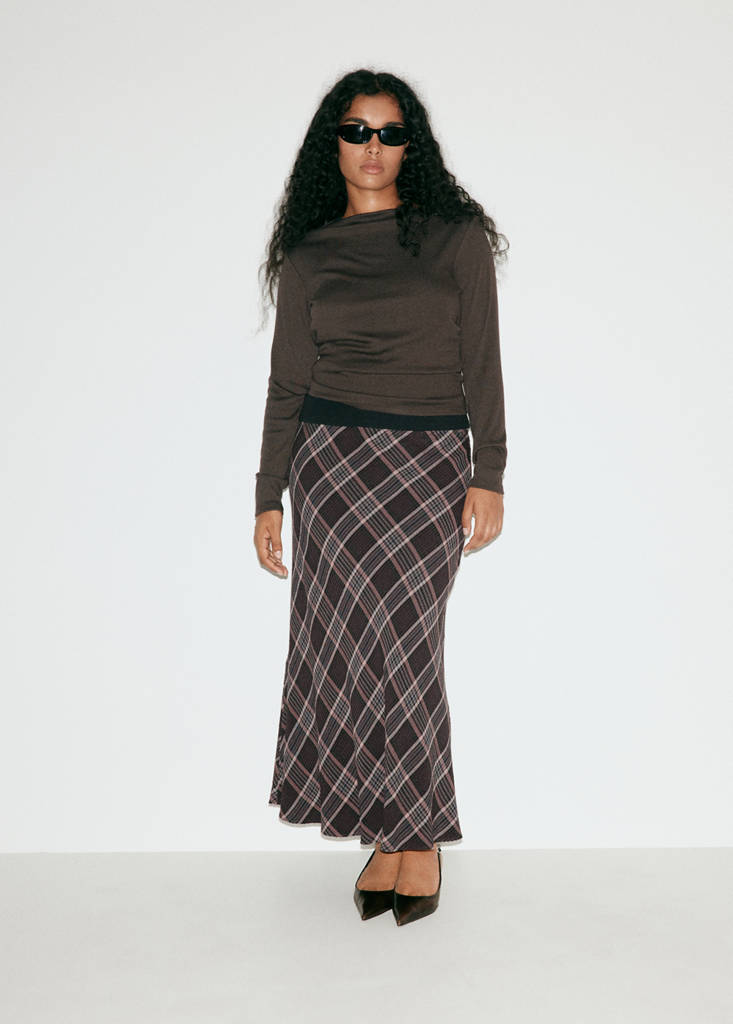 Checked midi skirt thumbnail 7