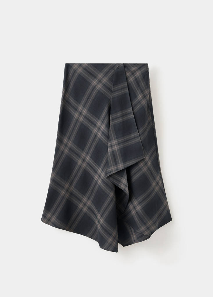Checked asymmetric skirt - thumbnail 4