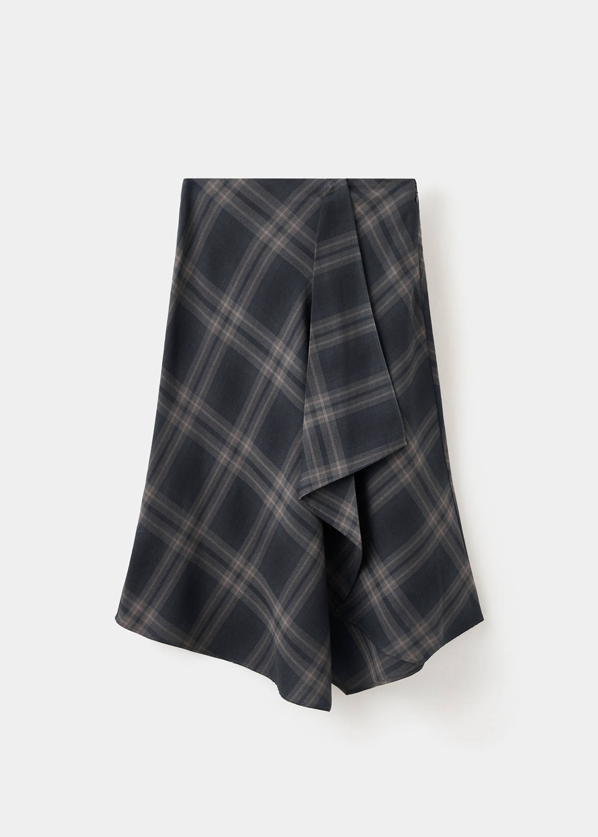 Checked asymmetric skirt — Dark Heather Grey