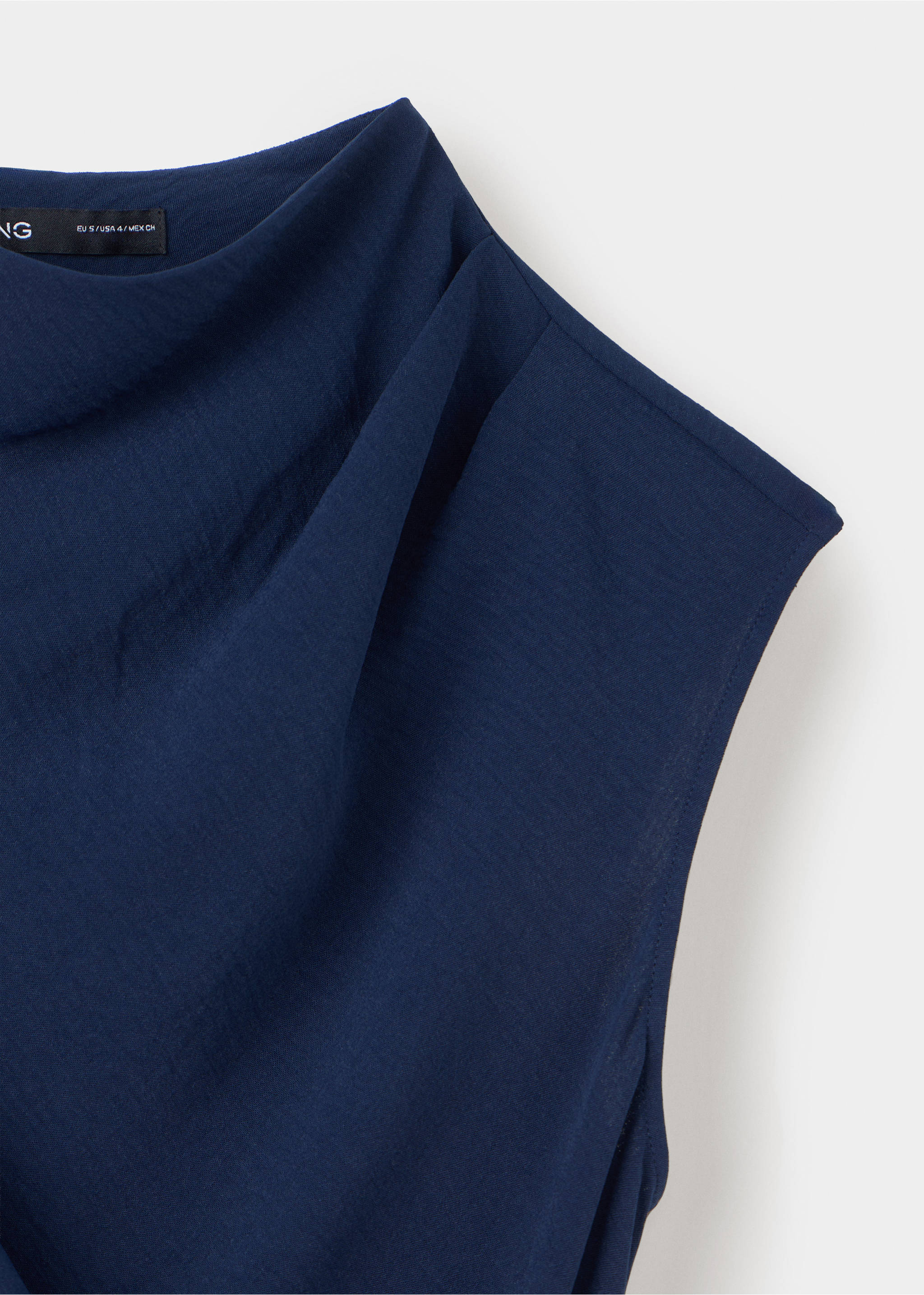 Draped dress with jewel detail - Details of the article 8, Night Blue. Ref: 37015992-00.