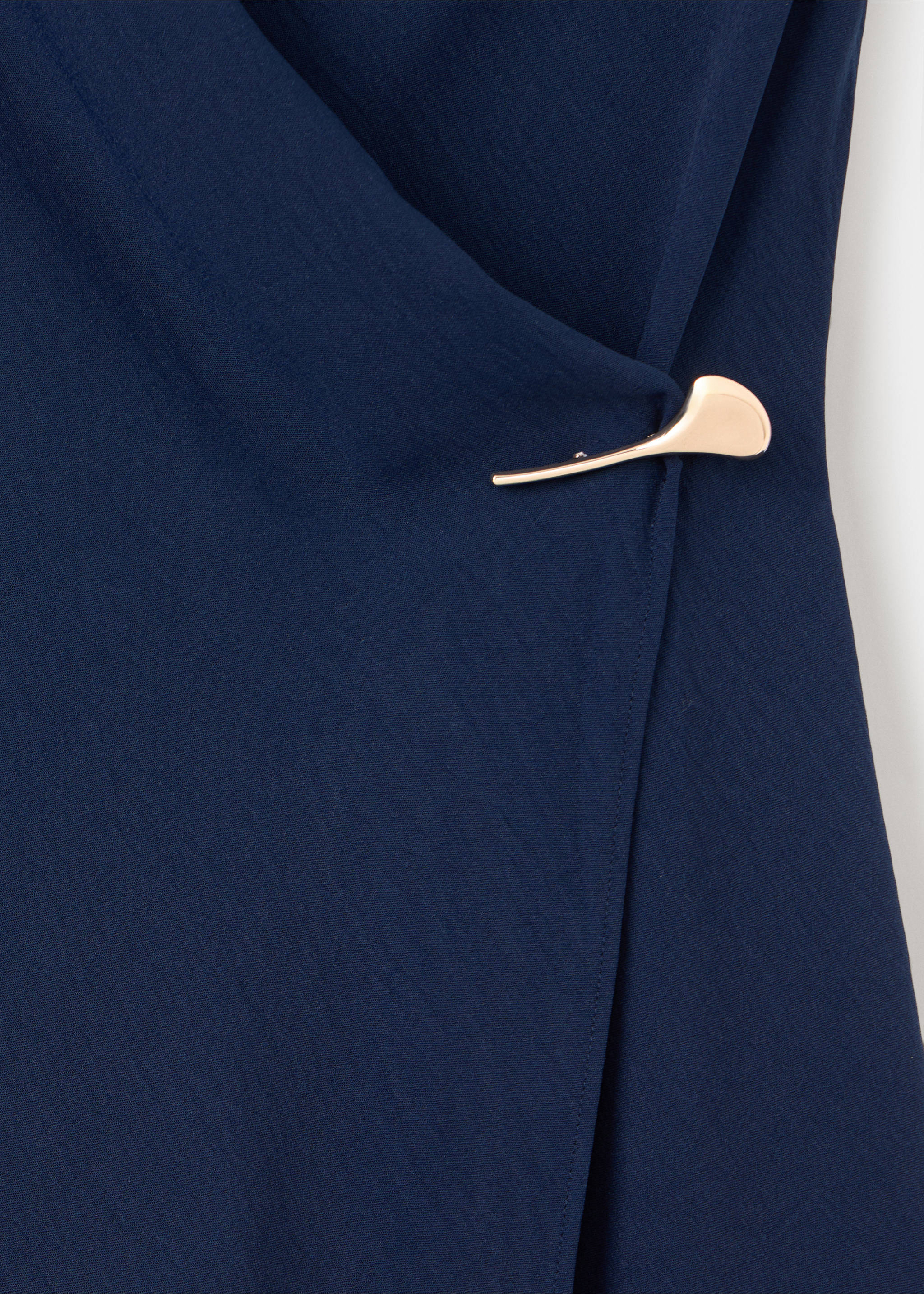 Draped dress with jewel detail - Details of the article 0, Night Blue. Ref: 37015992-00.