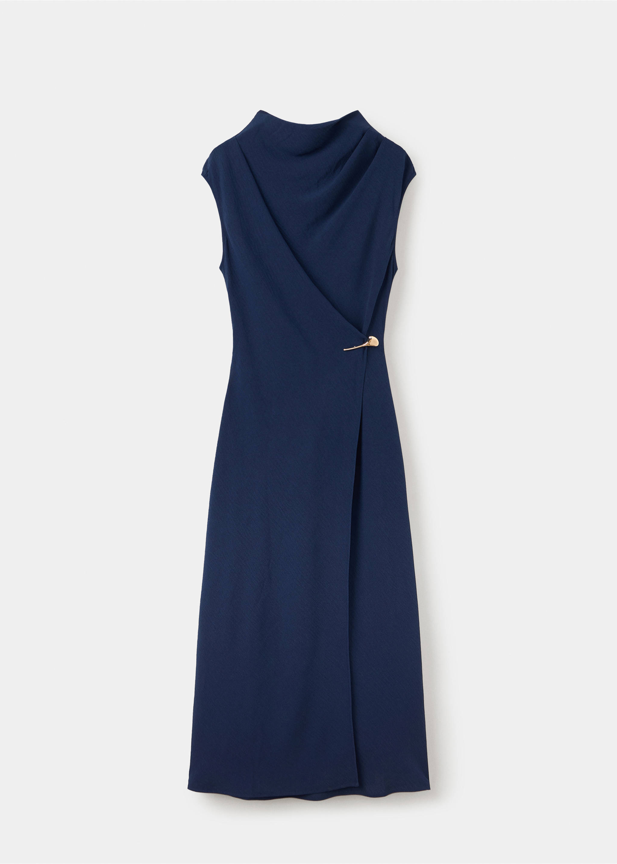 Draped dress with jewel detail - Article without model, Night Blue. Ref: 37015992-00.