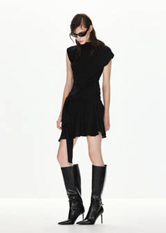 Ruched bow dress — Black 2
