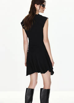 Ruched bow dress — Black 3
