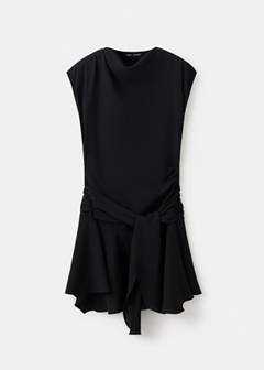 Ruched bow dress — Black 6