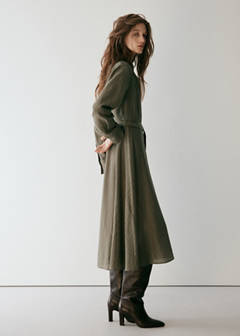 Vestido camisero raya diplomática — Khaki 2