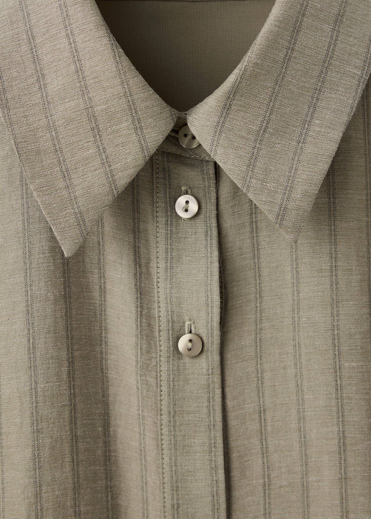Vestido camisero raya diplomática — Khaki
