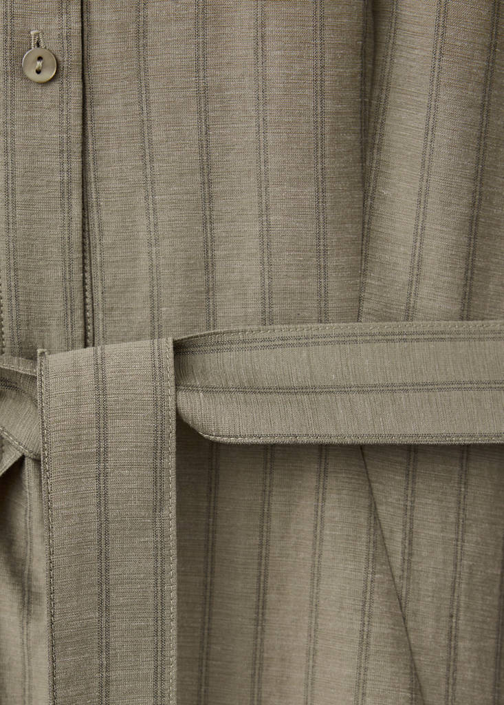 Vestido camisero raya diplomática — Khaki