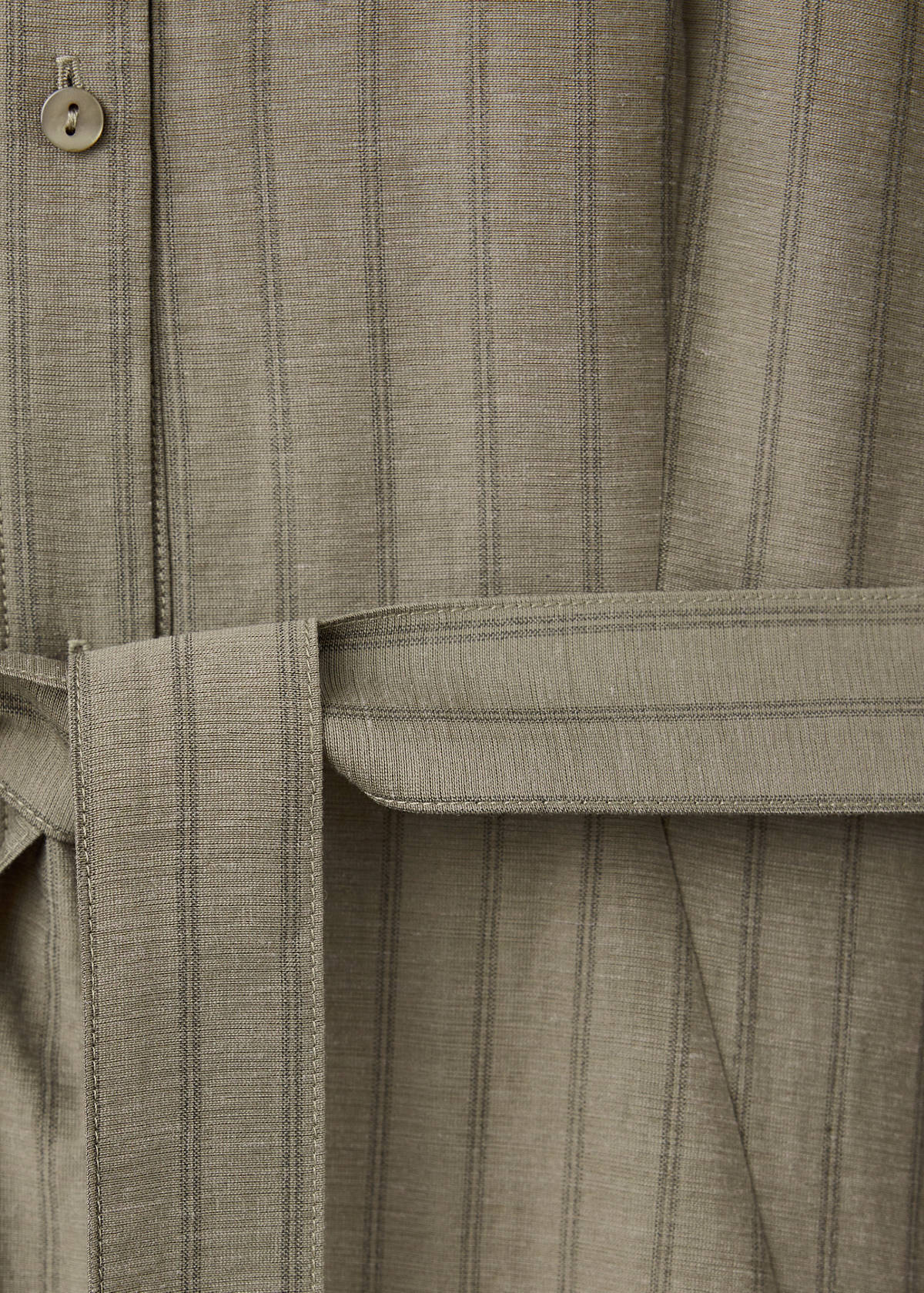 Vestido camisero raya diplomática — Khaki