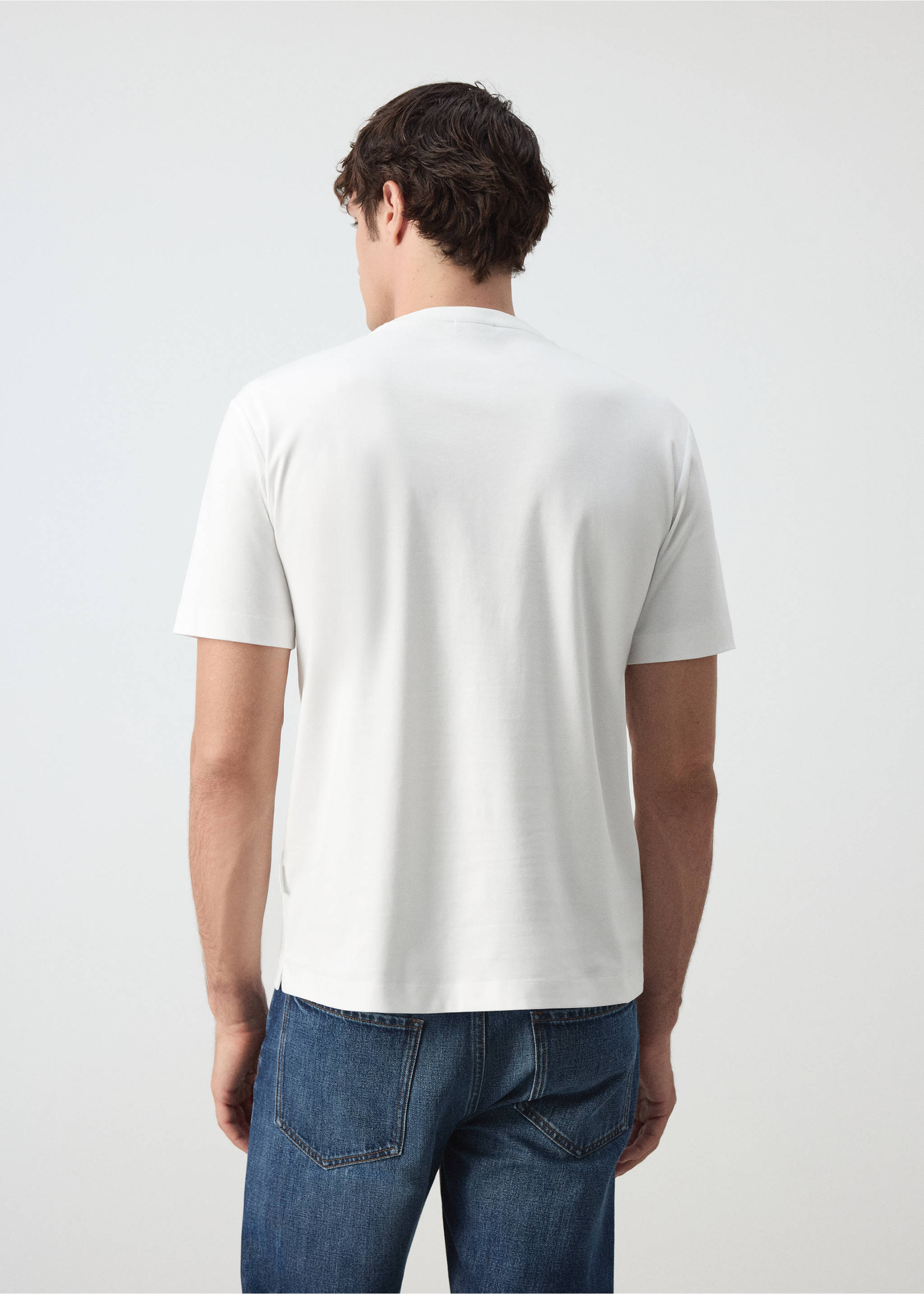 100% cotton T-shirt regular fit - Reverse of the article, White. Ref: 37016000-00.