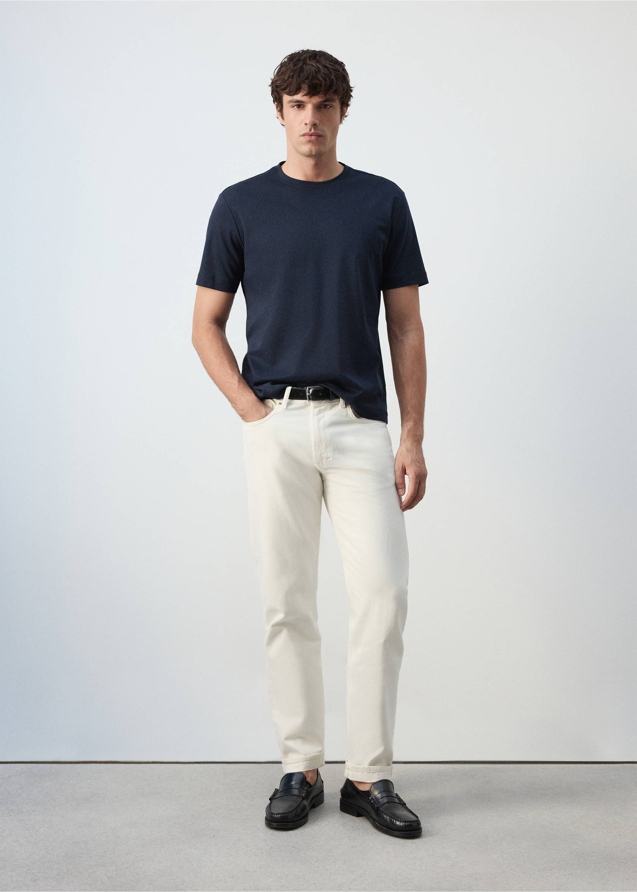 T-shirt 100 % coton regular-fit - Plan général, Bleu marine. Ref: 37016000-00.