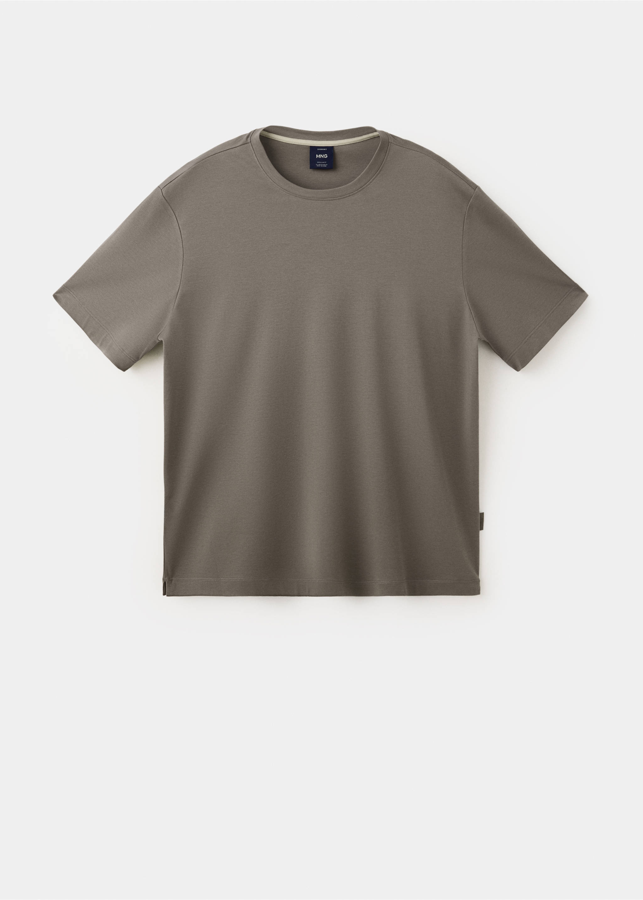 T-shirt 100 % coton regular-fit - Article sans modèle, Gris vison. Ref: 37016000-00.