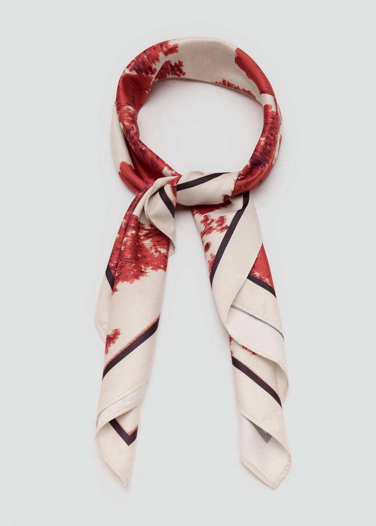 Floral print scarf — Burnt Orange