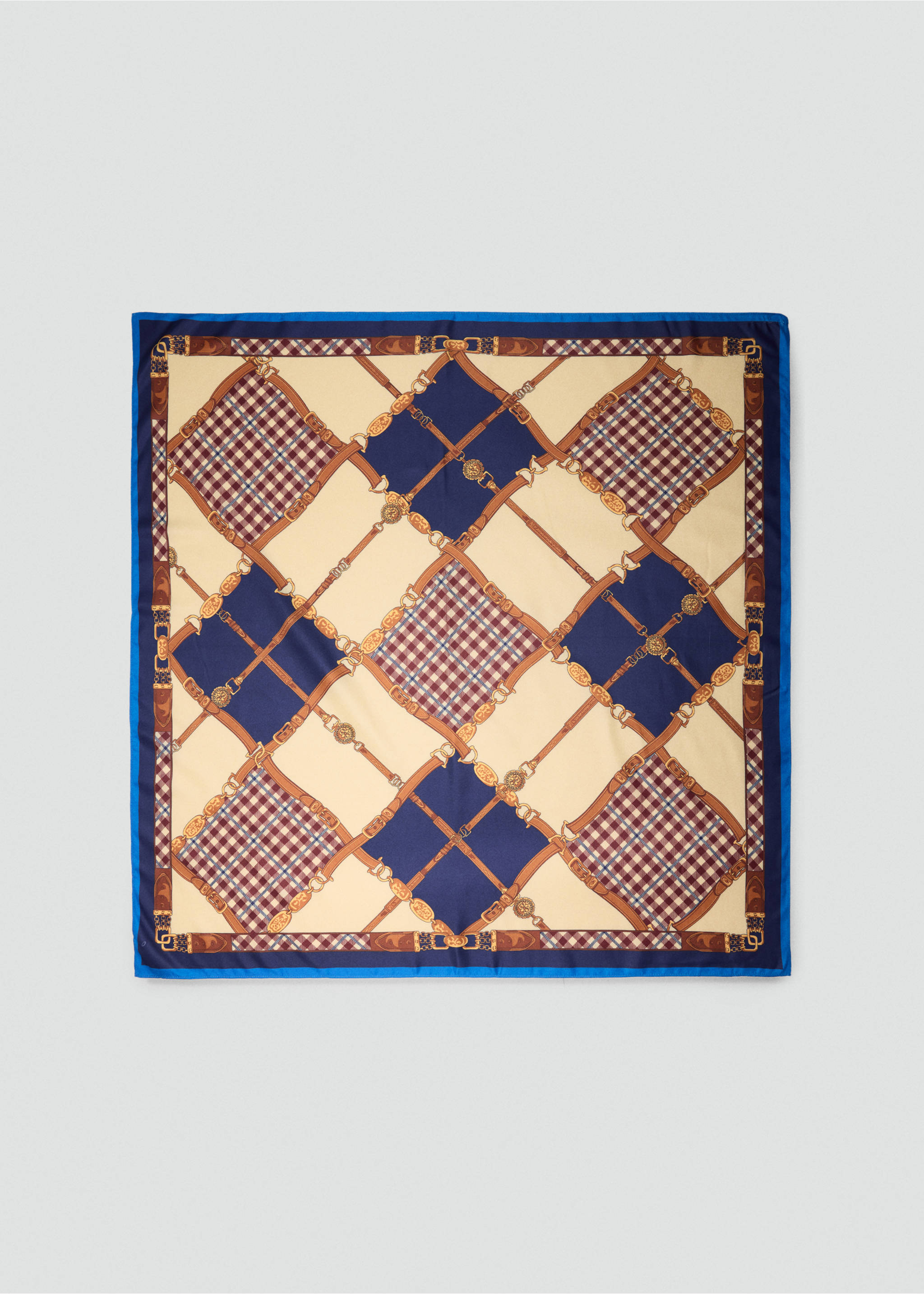 Pañuelo estampado rombos - Artículo sin modelo, Azul. Ref: 37016004-00.