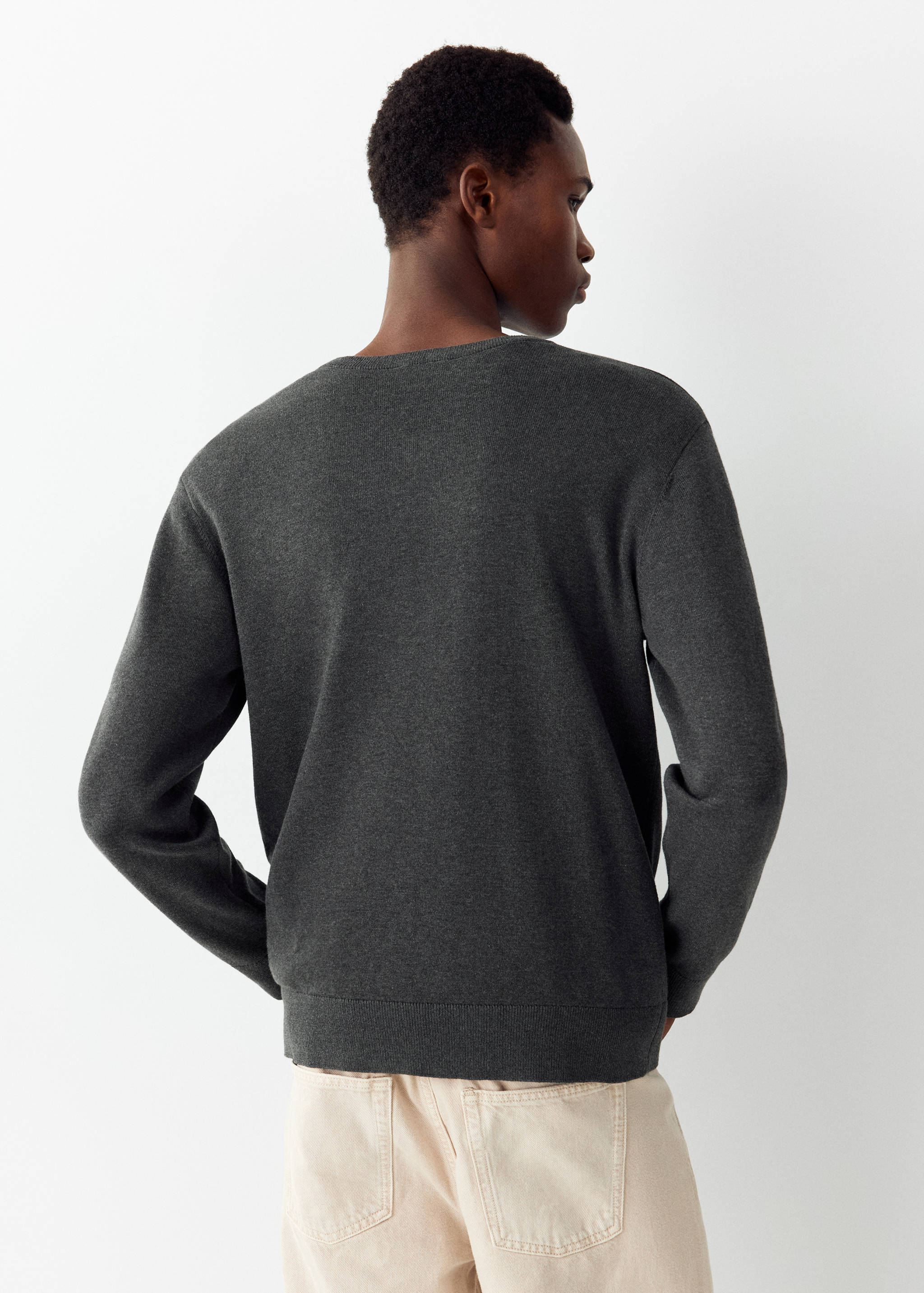 V-neck cotton sweater - Reverse of the article