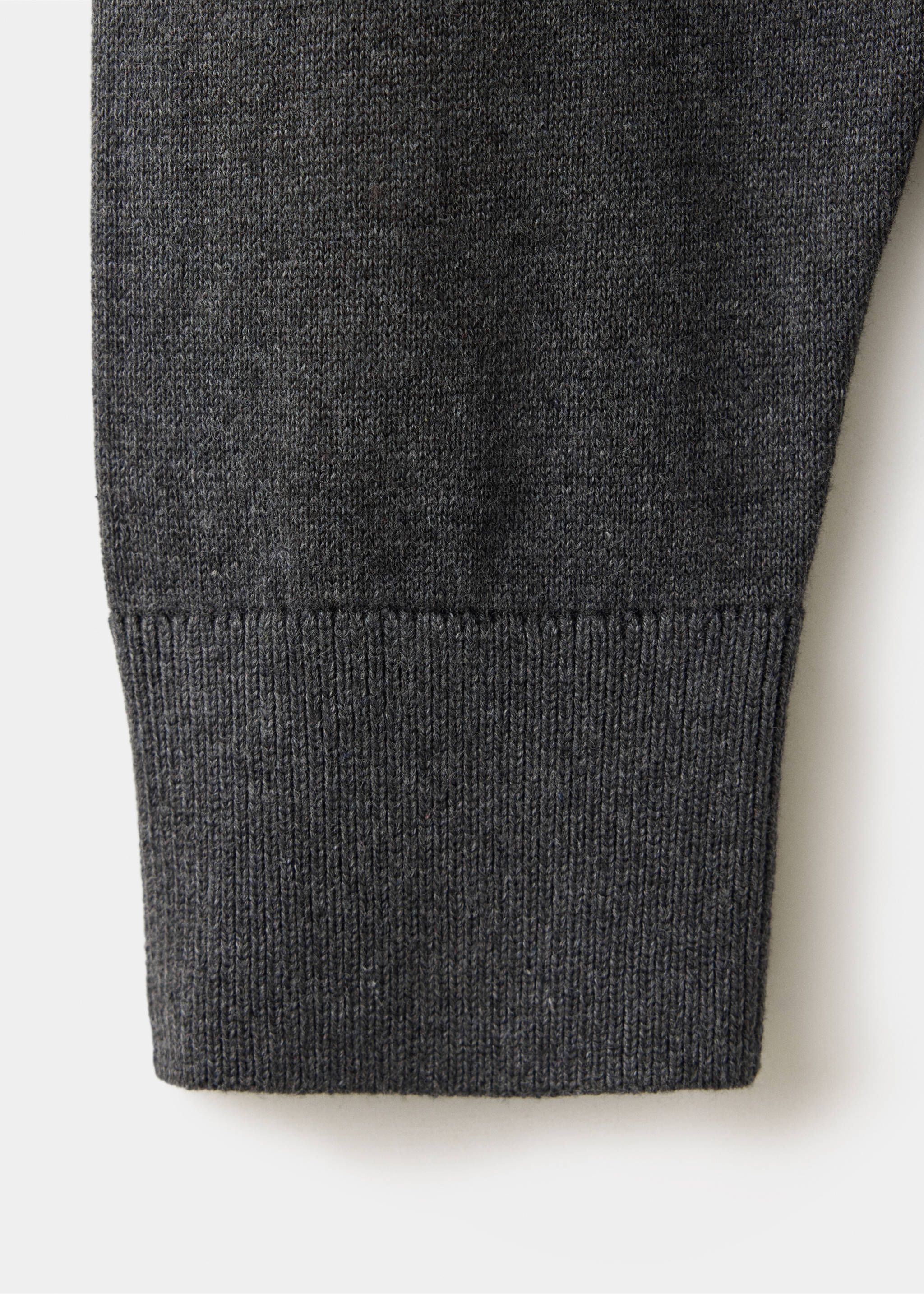 V-neck cotton sweater - Details of the article 0, Medium Heather Grey. Ref: 37016006-00.