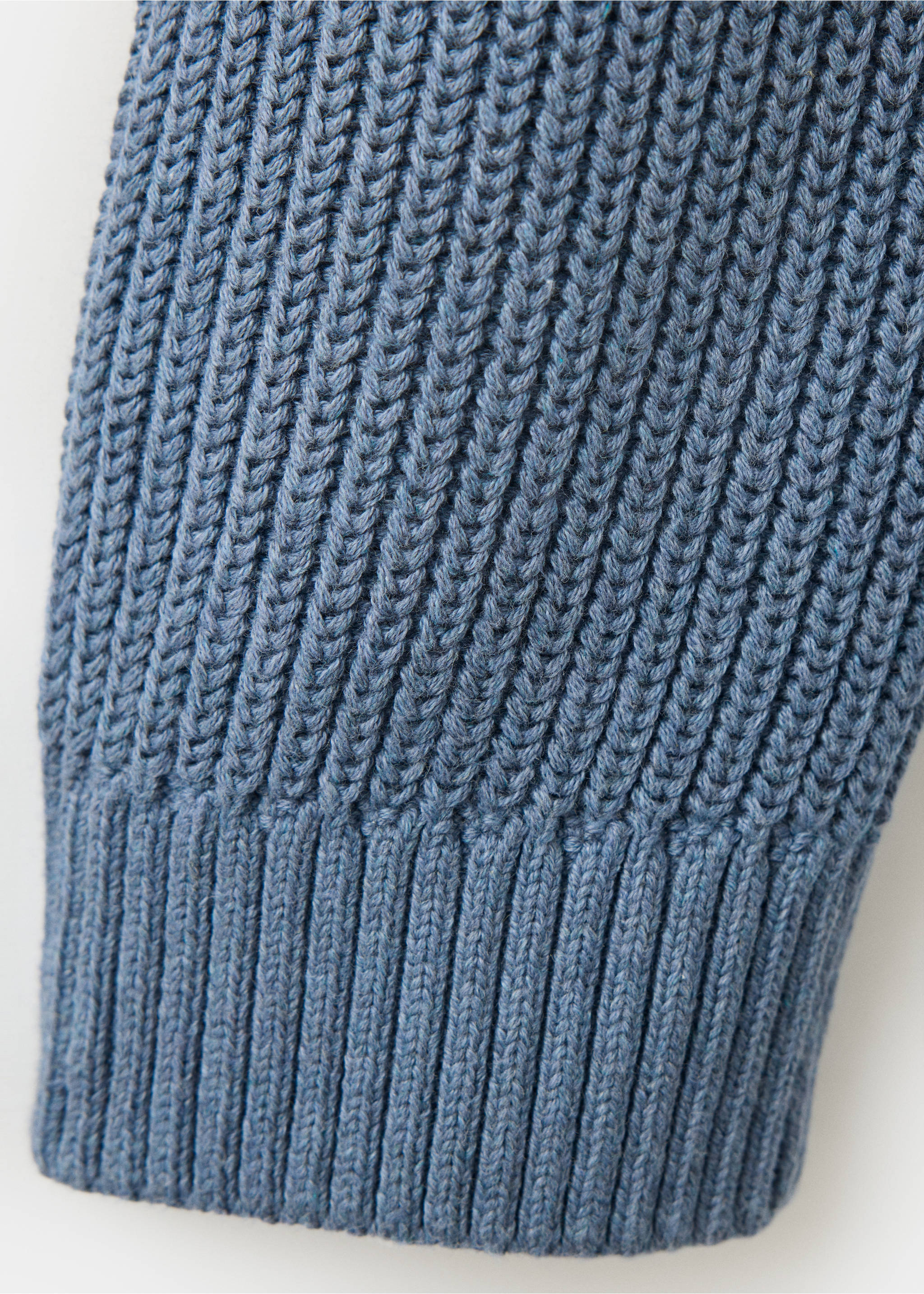 Knitted ribbed sweater - Details of the article 0, Blue. Ref: 37016007-00.
