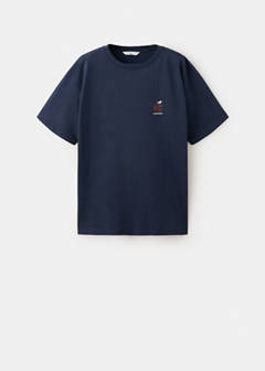 Printed cotton-blend t-shirt — Navy 5