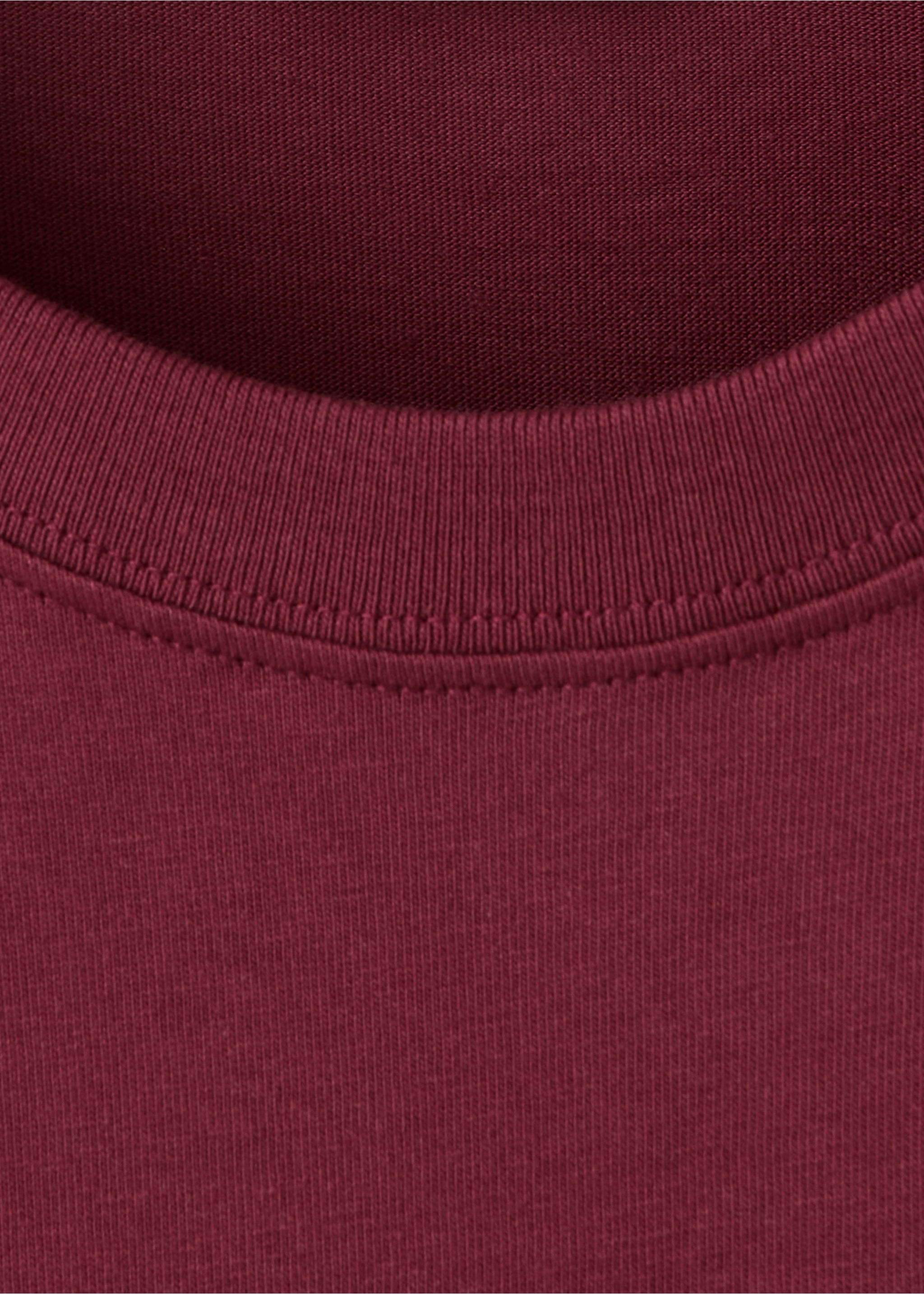 Printed cotton-blend t-shirt - Details of the article 8, Burgundy. Ref: 37016009-00.