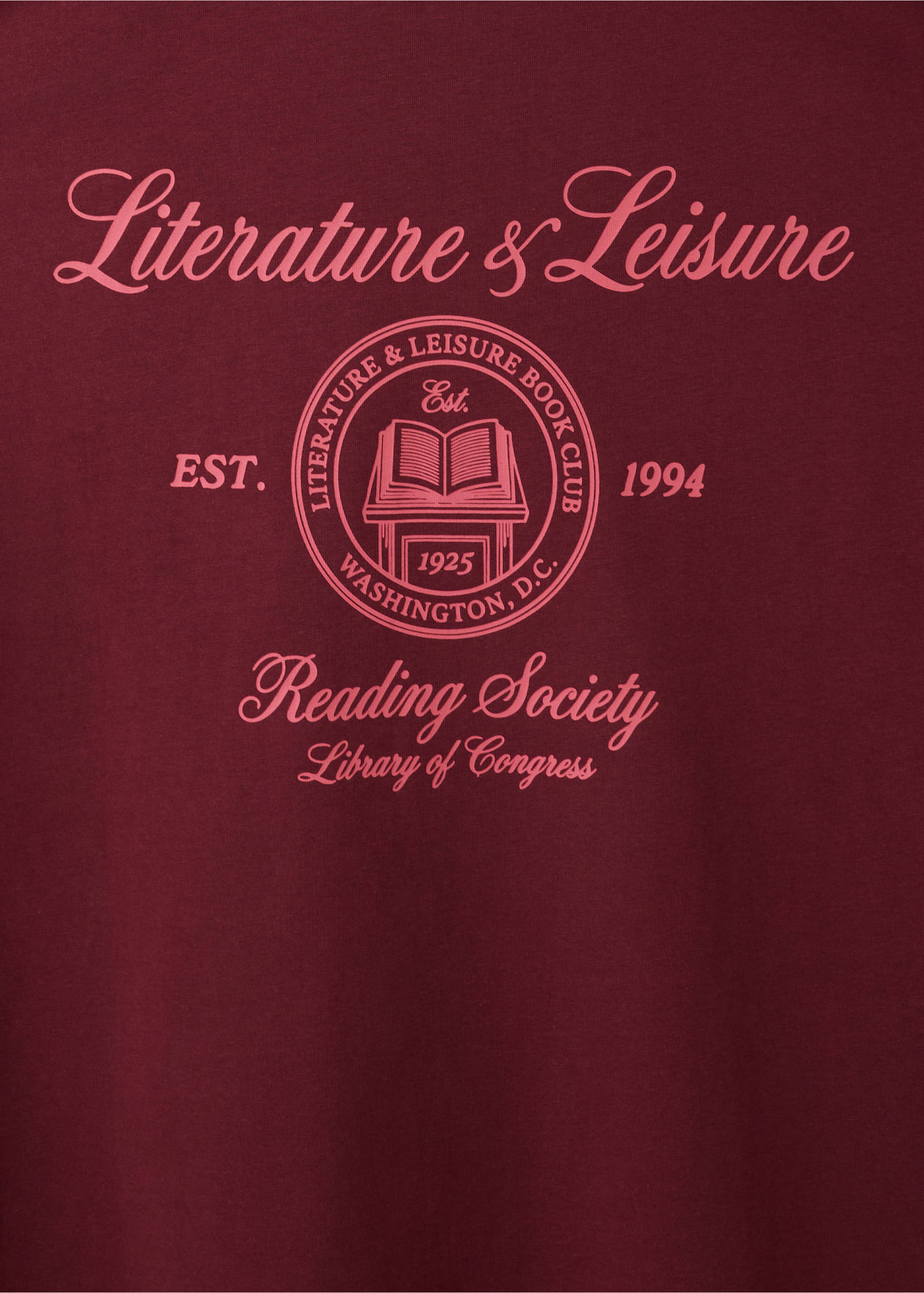 Printed cotton-blend t-shirt - Details of the article 0, Burgundy. Ref: 37016009-00.