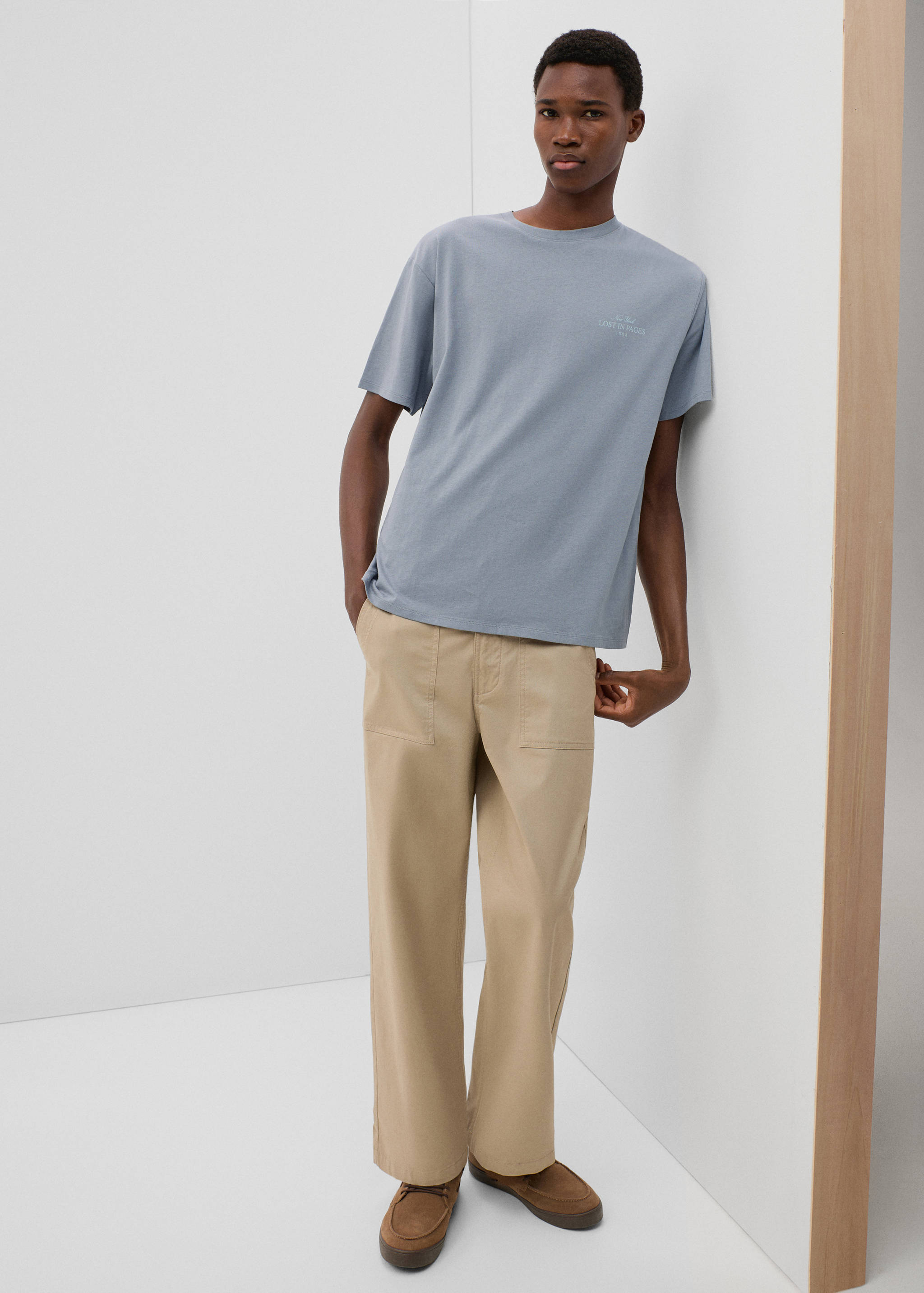 Printed cotton-blend t-shirt - General plane