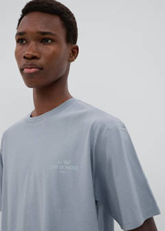 Printed cotton-blend t-shirt — Blue 3