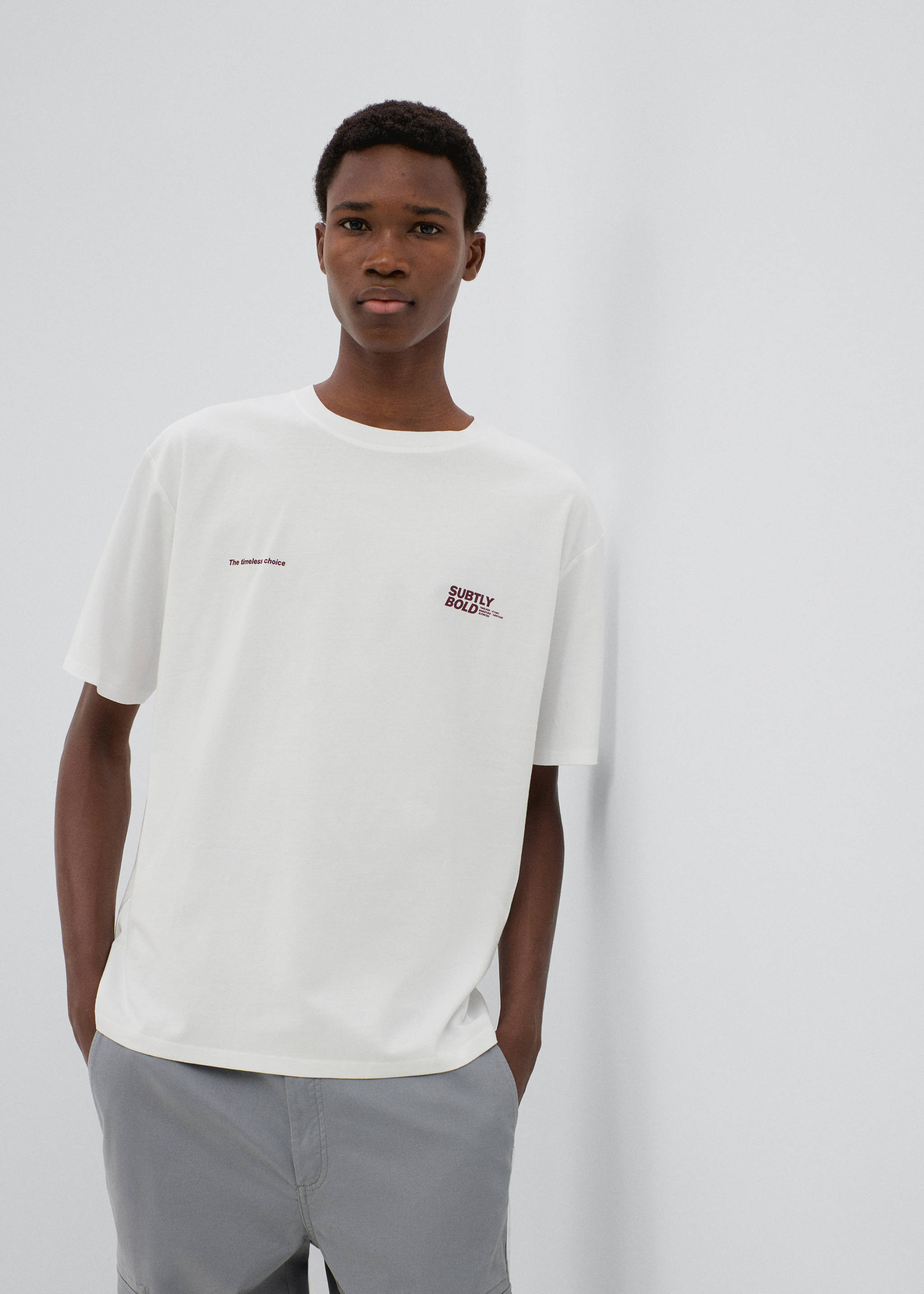 Cotton T-shirt with graphic print - Medium plane