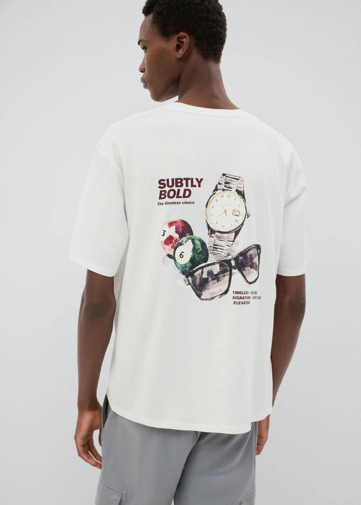 Cotton T-shirt with graphic print - thumbnail 3