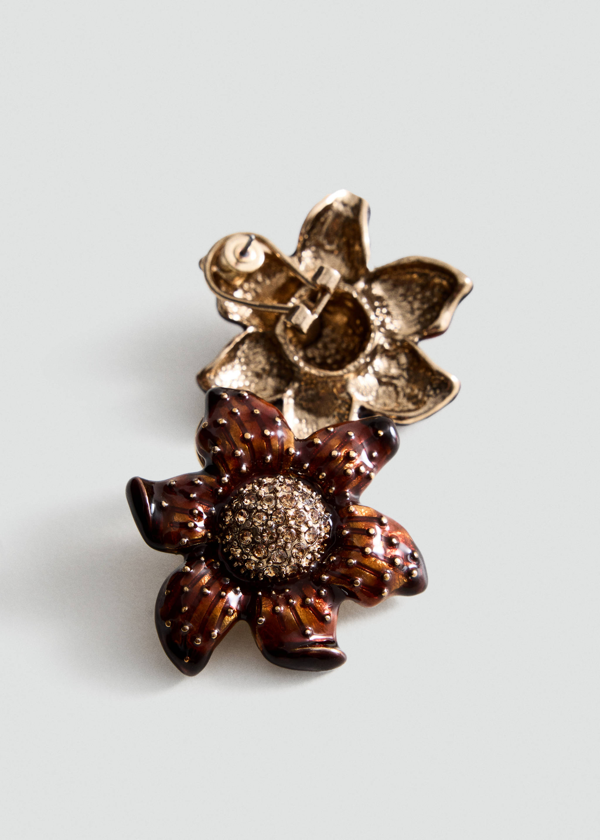 Embossed flower earrings - Medium plane