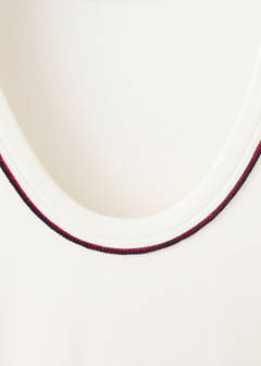 Ribbed t-shirt with piping — White 6