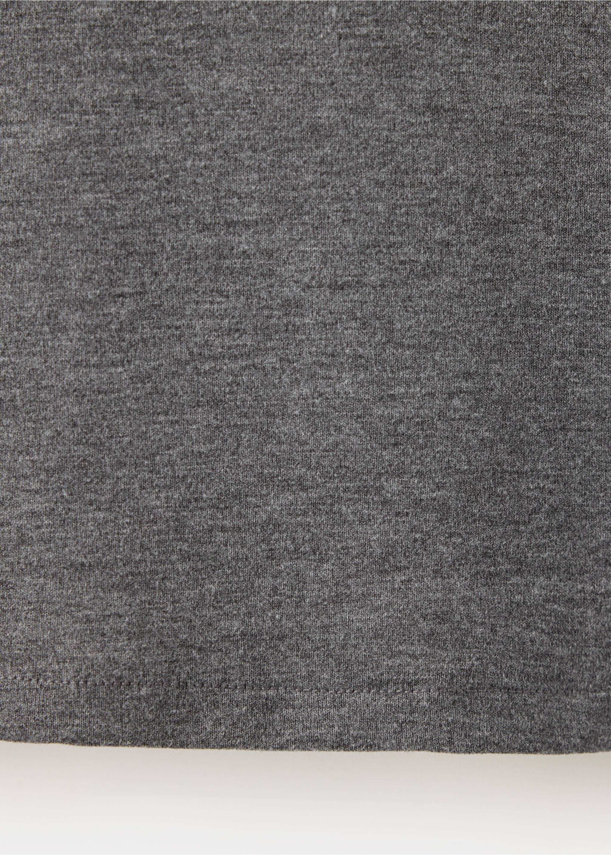 Fitted V-neck T-shirt - Details of the article 0, Dark Heather Grey. Ref: 37016015-00.