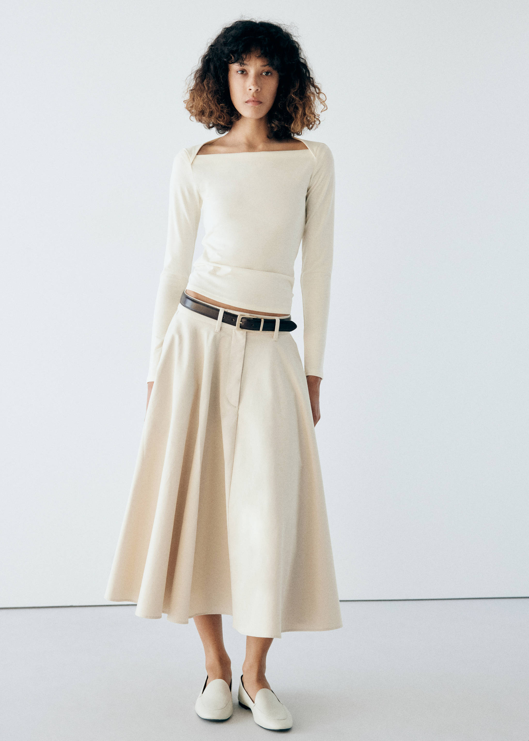 Boat-neck fitted t-shirt - General plane