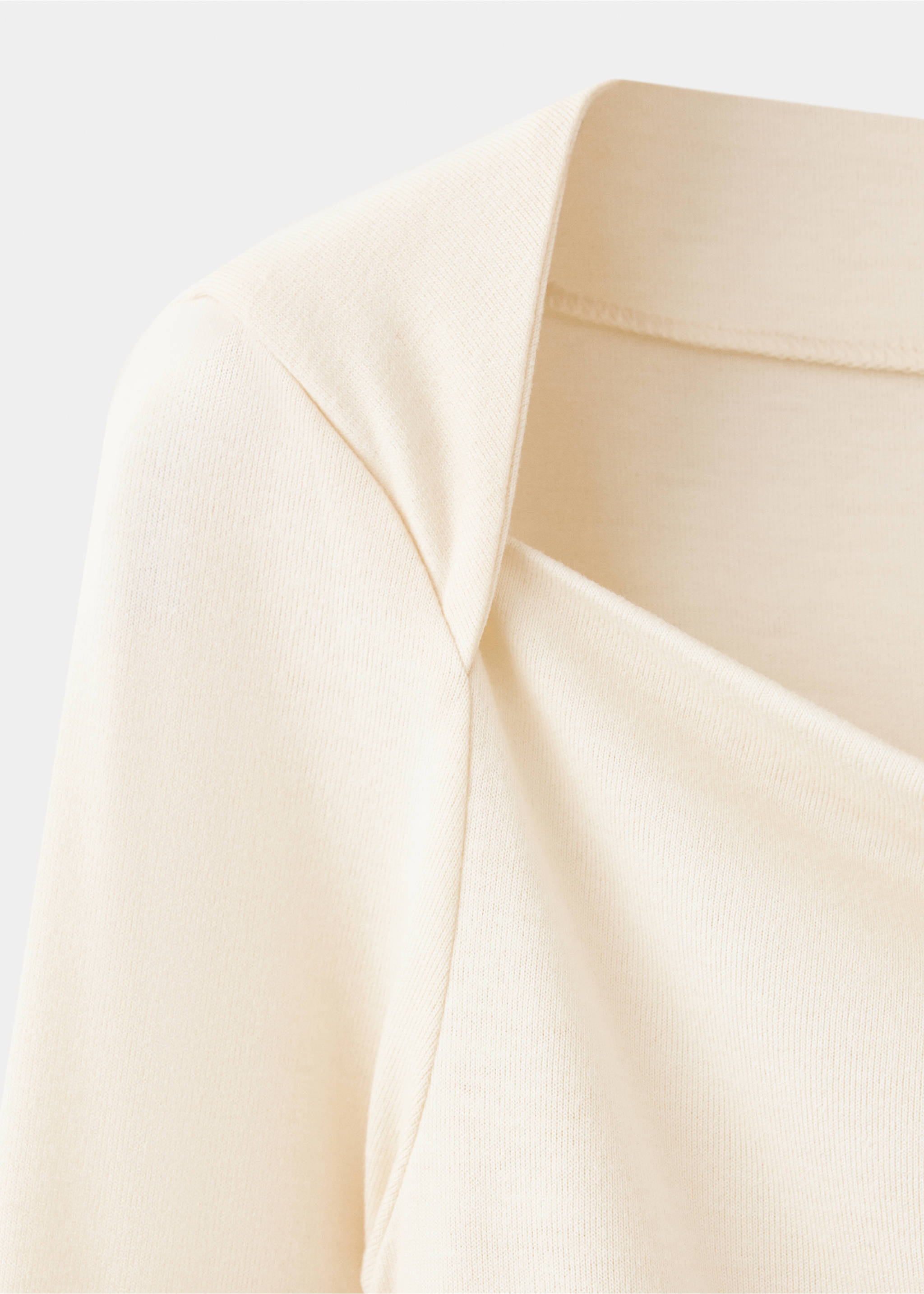Boat-neck fitted t-shirt - Details of the article 8, Off White. Ref: 37016016-00.